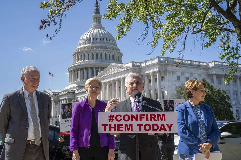 image for Democrats advance plan to force quick vote on military nominations