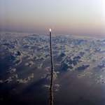 image for Aerial view of the STS-5 launch from a T-38 chase aircraft