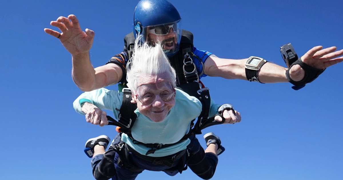image for Chicago woman, 104, skydives from plane, aiming to break record for world’s oldest skydiver