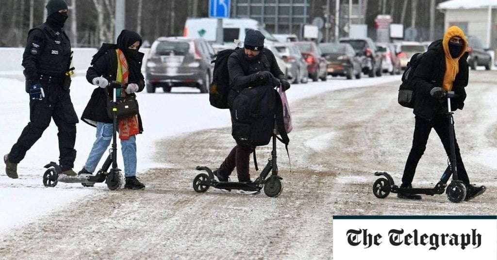 image for Russia puts migrants on scooters and tells them to cross border into Europe