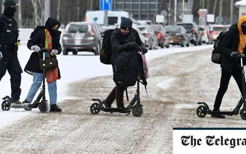 image for Russia puts migrants on scooters and tells them to cross border into Europe