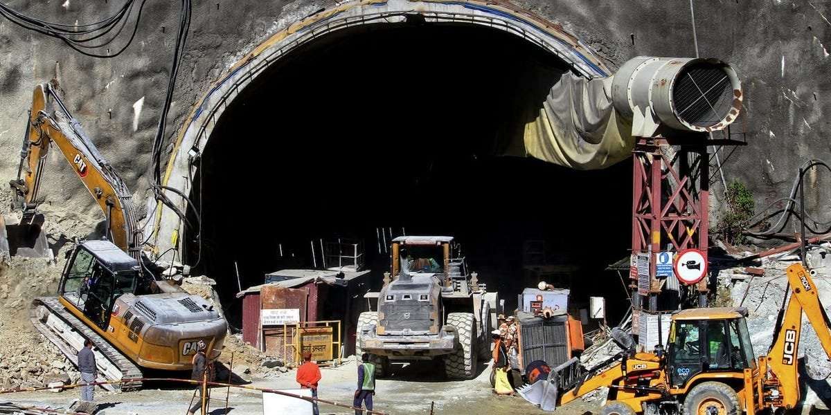 image for 40 workers have been trapped inside a collapsed tunnel in India for over a week and 3 attempts to drill through the debris have failed so far