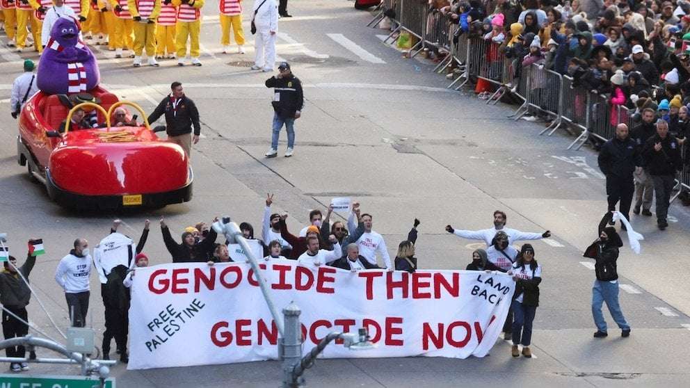 image for Pro-Palestinian protesters disrupt Macy's Thanksgiving Day Parade