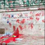 image for New York Public Library vandalized after the Thanksgiving Day Parade yesterday