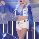 image for 77 year old Dolly Parton performs at halftime as a Dallas Cowboys cheerleader