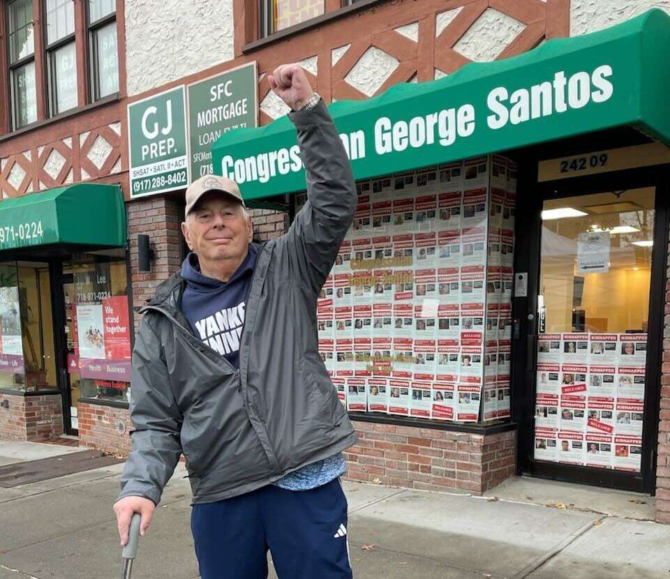 image for Ex-N.Y. Rep. George Santos' constituents cheer his expulsion in Queens