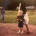 image for An old Polaroid of me learning how to play wiffle ball with my cousin Andre in the late 90’s.