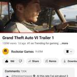 image for The GTA 6 Trailer Has Finally Reached 100 Million Views with ALMOST 10 Million Likes - BREAKS Records