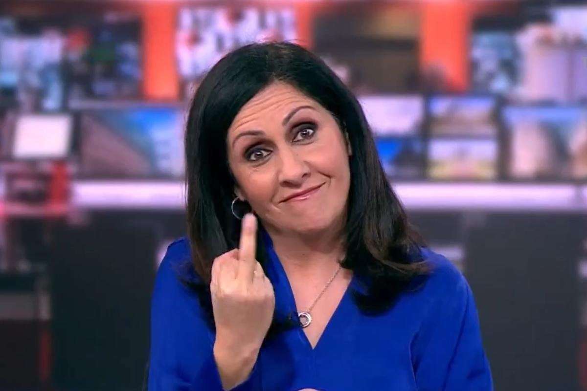 image for BBC presenter 'sorry' after giving viewers middle finger in news broadcast