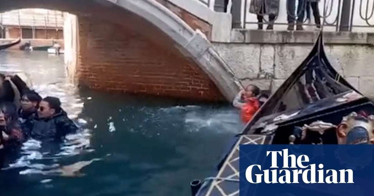 image for Venice gondola capsizes after tourists refuse to sit down and stop taking selfies