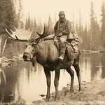 image for Mountain Man with his Moose in the Yukon, 1907