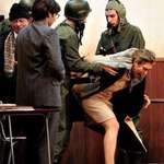 image for Romanian dictator Ceausescu and his wife are led to execution from the tribunal hall