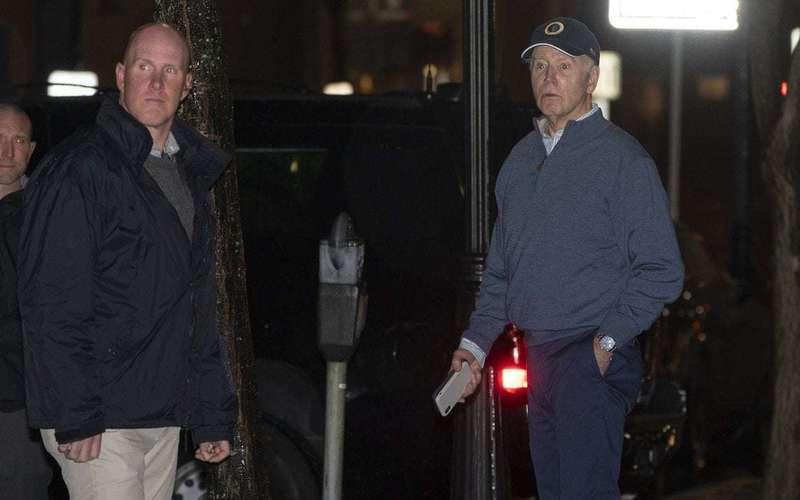 image for Car plows into parked SUV in Biden's motorcade outside Delaware campaign headquarters