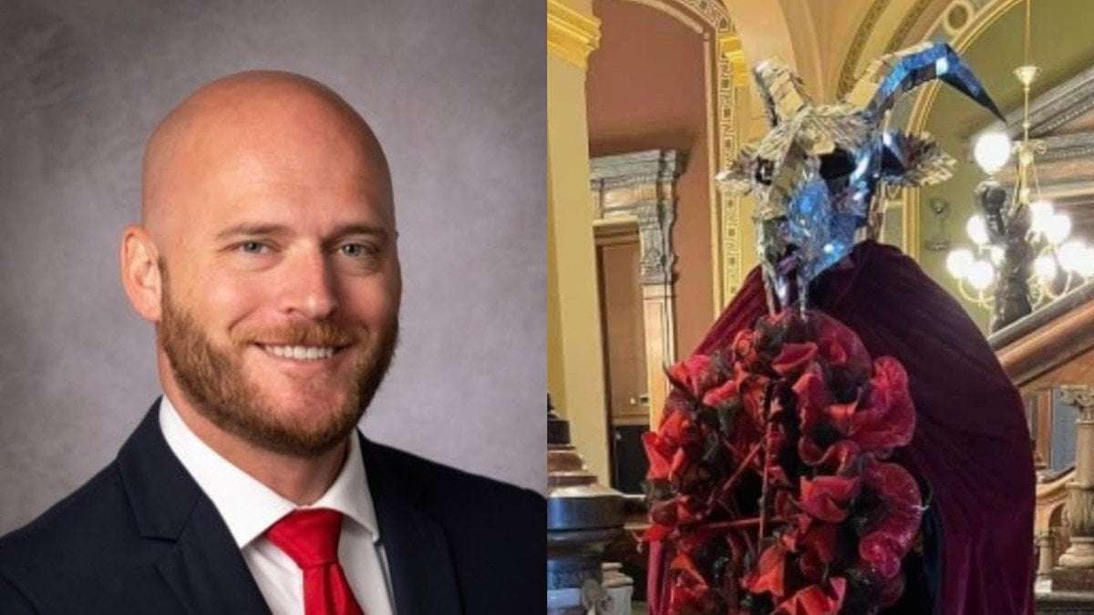 image for A Political Candidate Beheaded a Satanic Temple Statue. Now He Faces Charges.