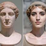 image for Sculpture of Hera Farnese Today: Original (5th BC) on the left, my recreation on the right.