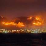 image for The mountain I live on, literally on fire last night. Scary stuff