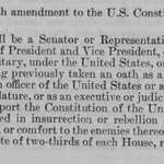image for 14th Amendment of the US Constitution that forbids Trump from eligibility for any office