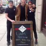 image for Liam Neeson shows up to redeem his free sandwiches