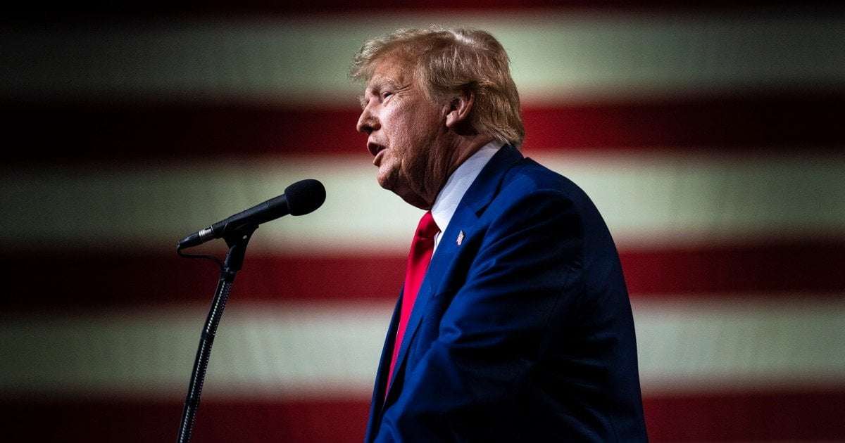image for Trump suggests that, if re-elected, he would have Biden indicted