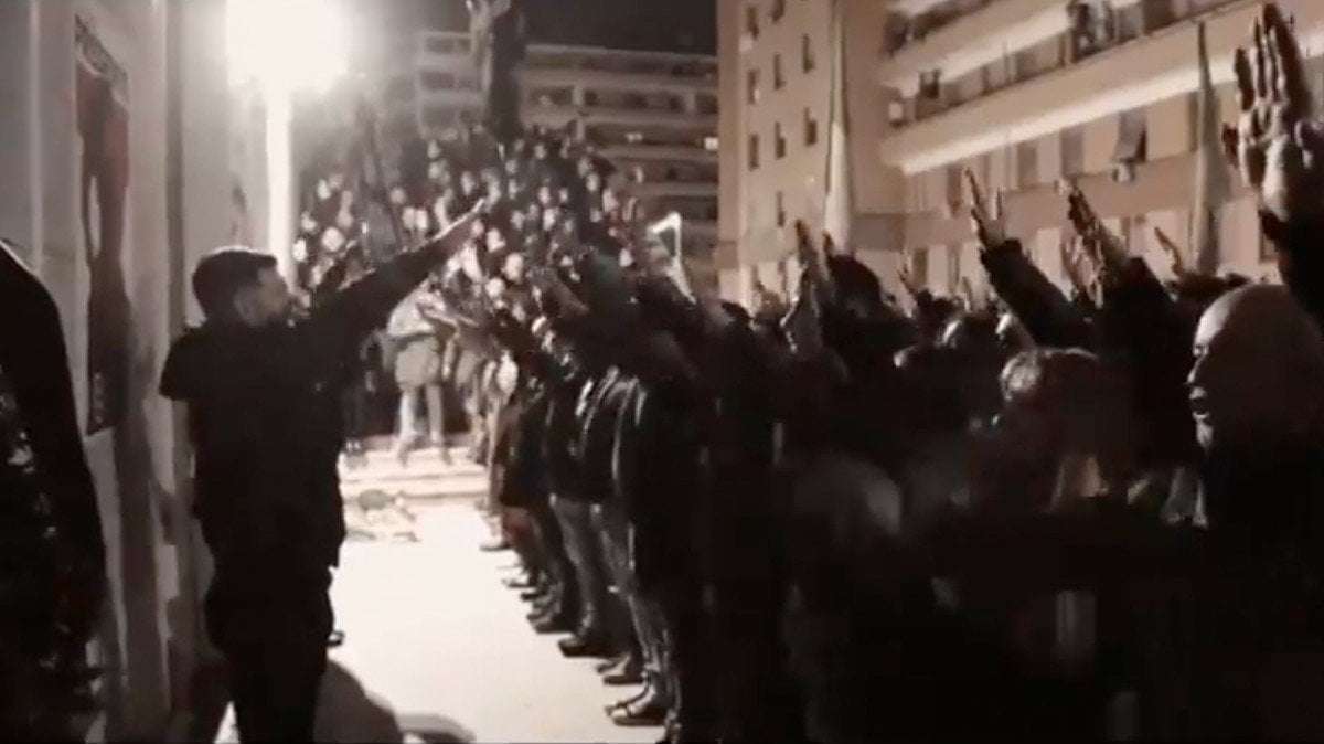 image for Chilling Video Shows Hundreds of Far-Right Activists Giving Fascist Salute