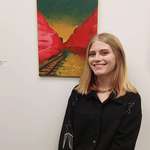 image for Me and my painting at an art show