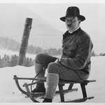 image for Adolf Hitler on a sled (banned photo during the Nazi regime)
