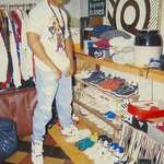 image for LL Cool J shows off sneaker collection at his grandma’s house, 1990.