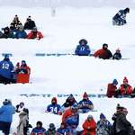 image for American Football fans waiting for kickoff after digging their seats out of snowbanks in Buffalo, NY