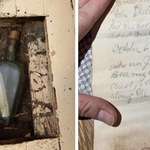image for Edinburgh woman finds 1887 note in old bottle under house floorboards.