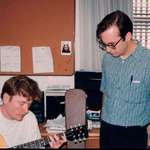 image for Conan O’Brien and Bob Odenkirk in the SNL writers’ room, 1988