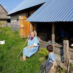 image for My American son meeting his great-grandmother for the first time in her village in Romania.