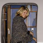 image for Martha Stewart boarding her jet after leaving prison, 2005