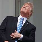 image for Donald Trump staring into a solar eclipse. August 21, 2017.