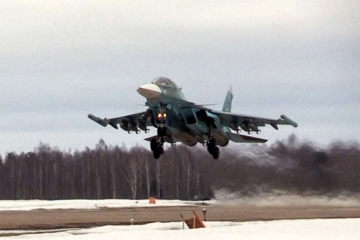 image for Russian Su-34 Fighter Jet Downed Over Luhansk Region, Ukraine Says