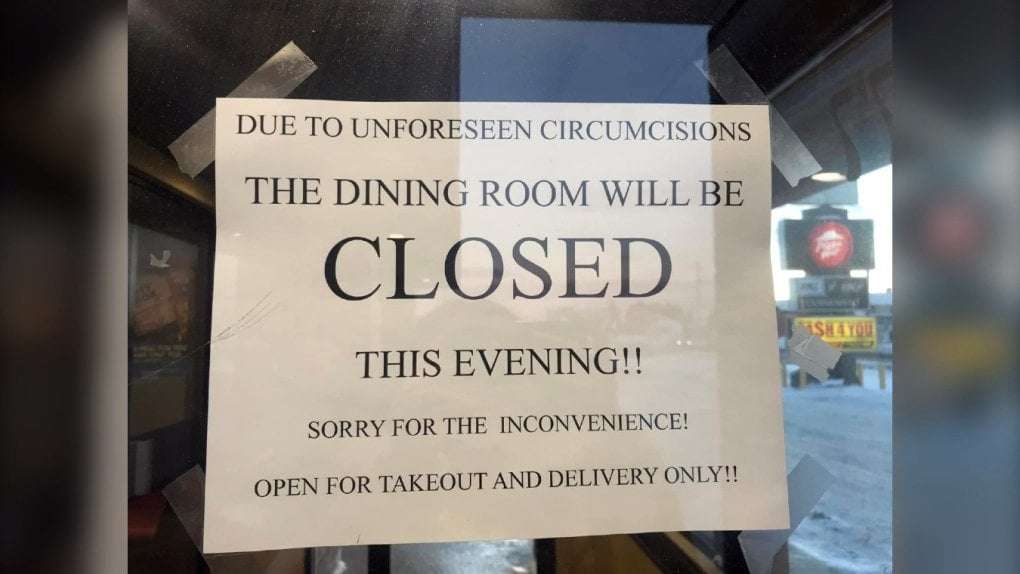 image for Northern Ont. pizza shop’s 'unforeseen circumcisions' typo goes viral