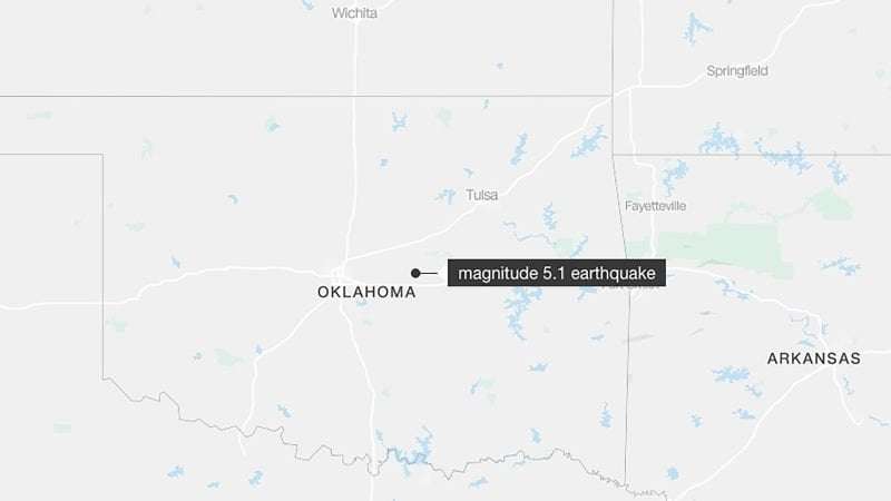 image for A preliminary magnitude 5.1 earthquake strikes east of Oklahoma City