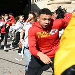 image for People flee after shots were fired near the Kansas City Chiefs’ parade in Kansas City, Missouri.