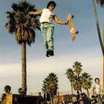 image for Christian Hosoi doing the move he created: “Christ Air” early 80s, Venice Beach, California