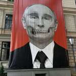 image for Banner facing the Russian embassy in Riga, capital of Latvia