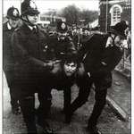 image for Me being arrested at a miners picket in 1984. Photo copied from national newspaper.