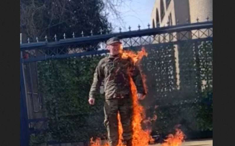 image for Active-duty airman set himself on fire in front of Israeli embassy