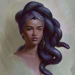 image for A portrait of Medusa I painted