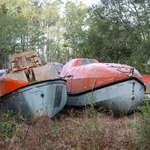 image for Abandoned US Navy lifeboats in the middle of a national forest