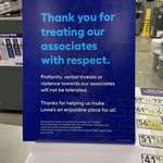 image for This sign at Lowe's reminding you not to be a jerk.