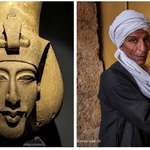 image for The bust of Akhenaten and the Egyptian guard of his tomb.