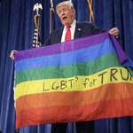 image for Trump with LGBT rainbow flag