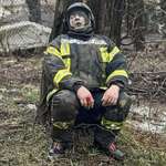 image for Ukrainian firefighter after yesterdays missile attack in Odessa