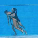 image for USA swimmer Anita Alvarez sinks, coach dives in for the rescue.
