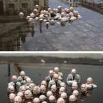image for A sculpture in Berlin called "Politicians discussing global warming"