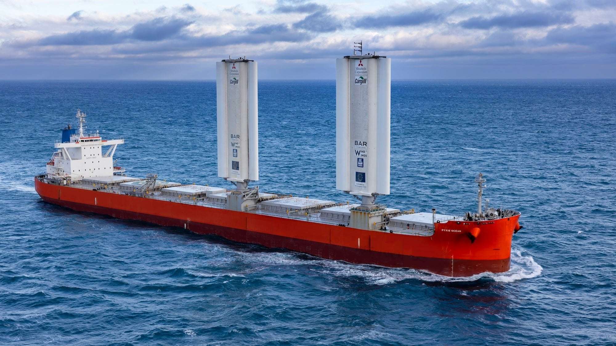 image for A cargo ship’s ‘WindWing’ sails saved it up to 12 tons of fuel per day